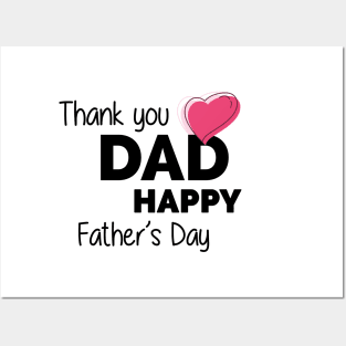 Thank you Dad Happy Fathers Day Posters and Art